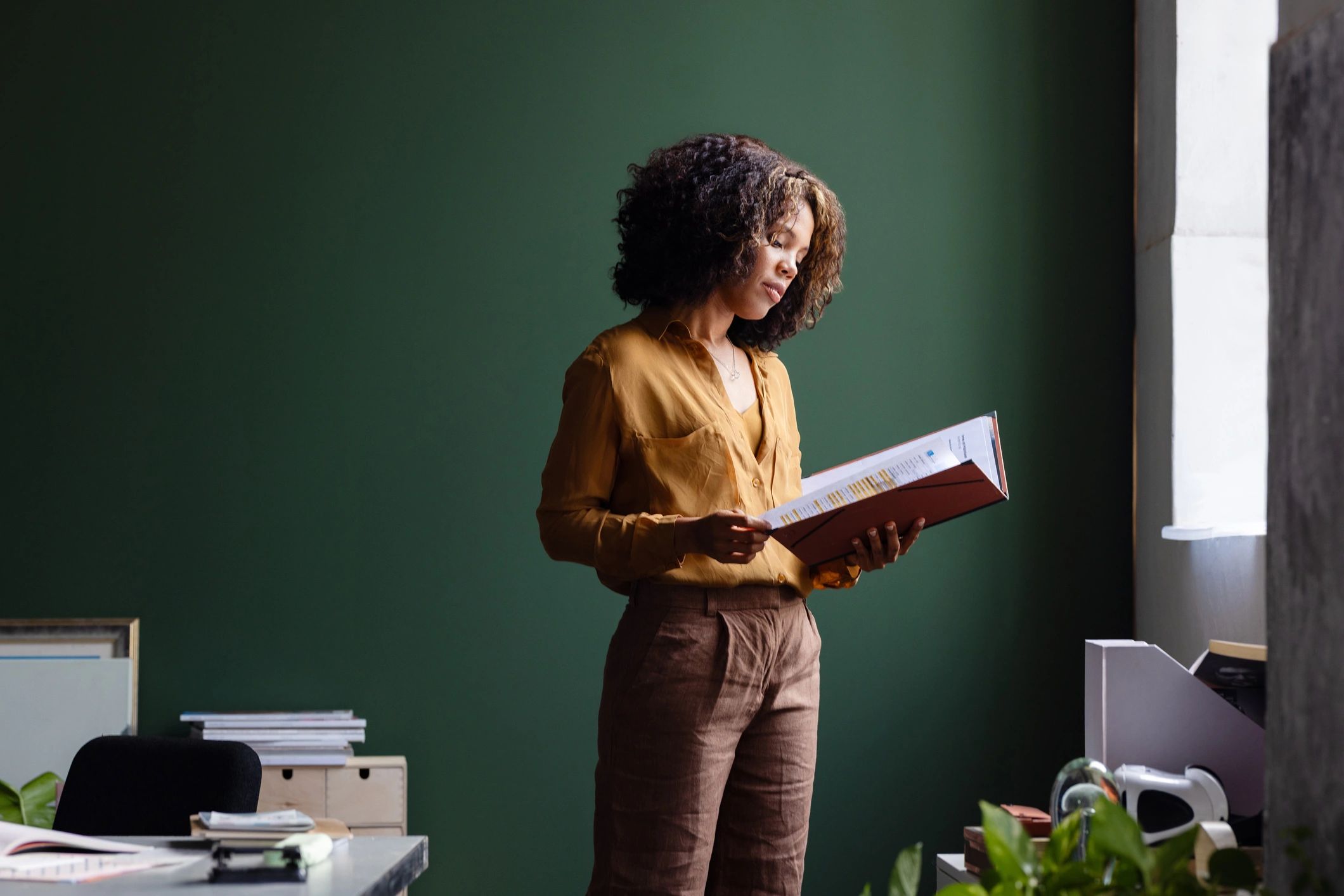 Professional reviewing financial documents and business analytics